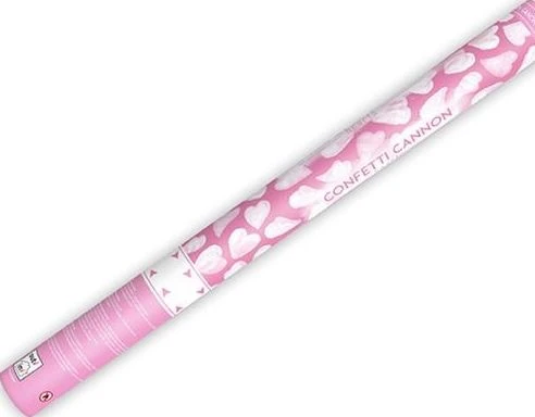 Party Deco konfeti šaudyklė, baltos širdelės, 60 cm universali