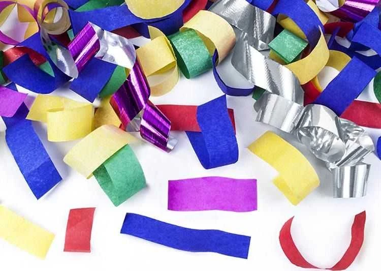 Party Deco Įvairiaspalvių konfeti ir suktukų patranka 60cm 1 vnt