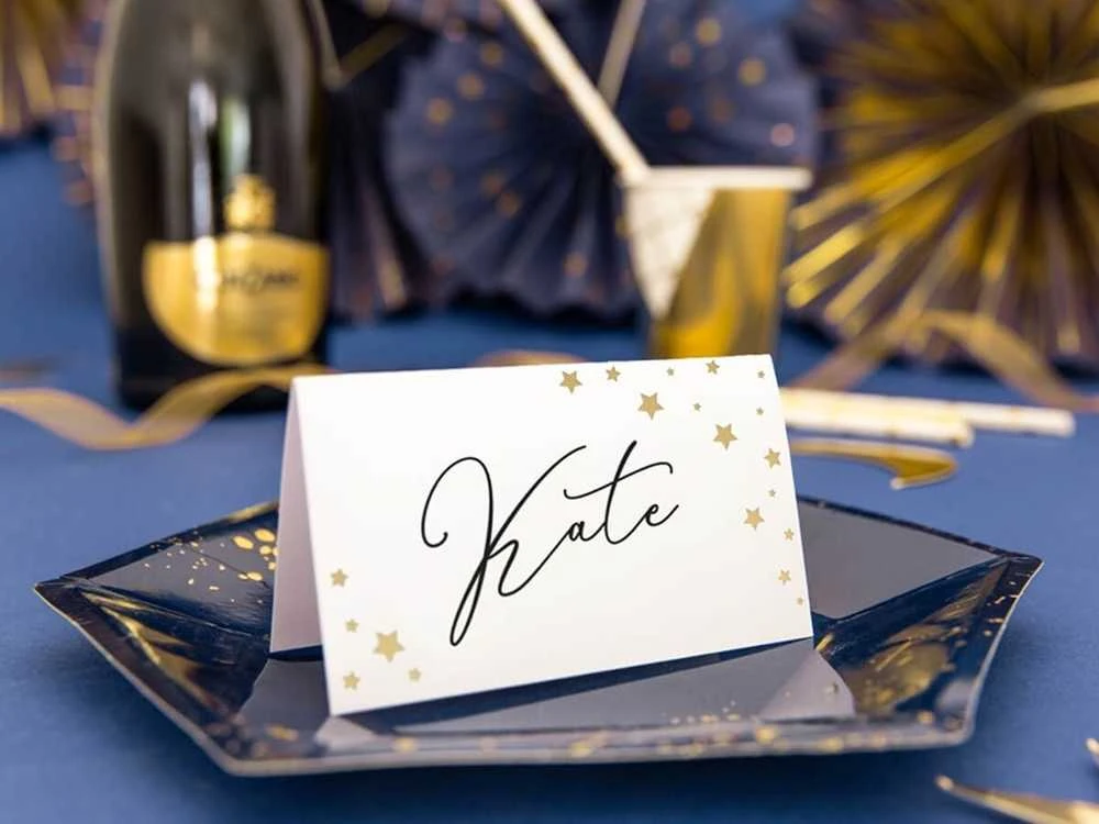 Party Deco Stalo kortelės su žvaigždutėmis 10 vnt