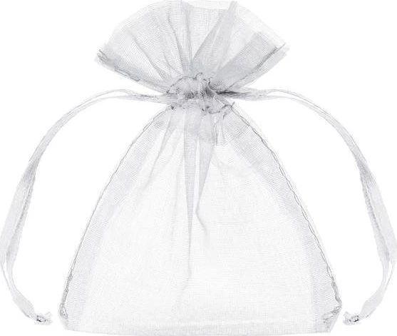 Party Deco PartyDeco Organzos maišelis, 10cm (10vnt), Spalva: Balta