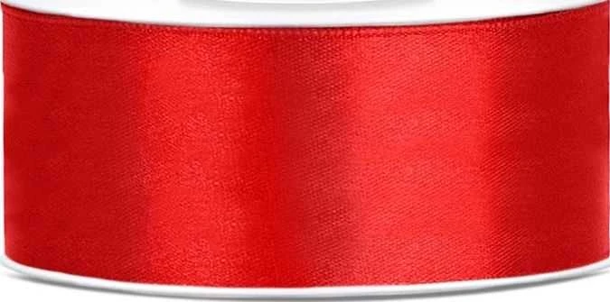 Party Deco Paperseal Satininė juostelė, 25mm/25m, raudona