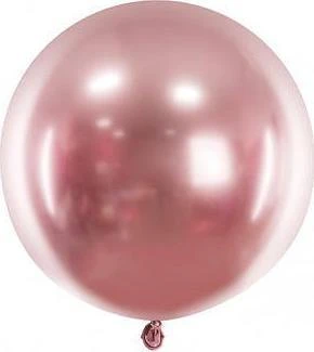 Party Deco Folinis blizgus balionas 60cm skersmens rausvas