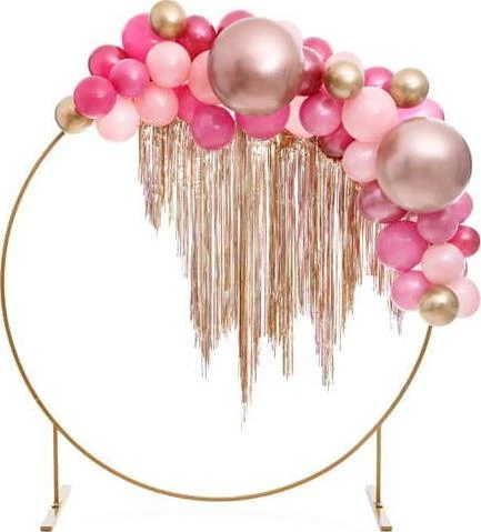 Party Deco Folinis blizgus balionas 60cm skersmens rausvas