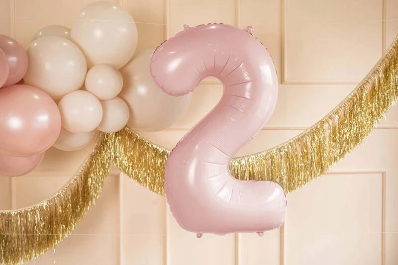 PartyDeco Balionas folinis skaičius 2 rausvas 72cm