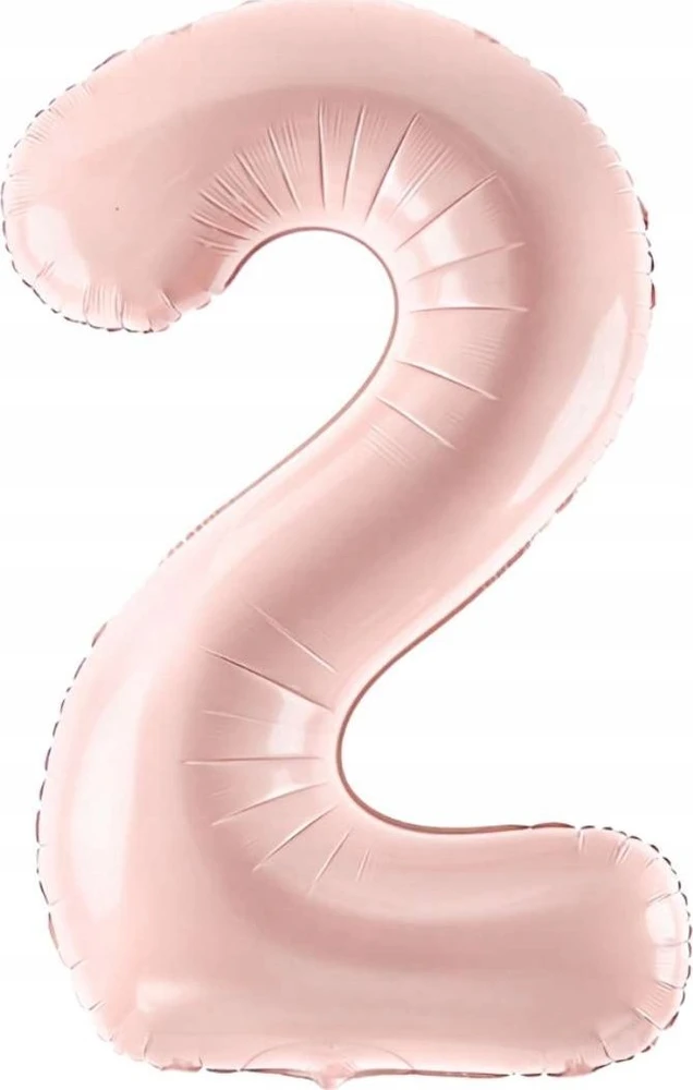 PartyDeco Balionas folinis skaičius 2 rausvas 72cm
