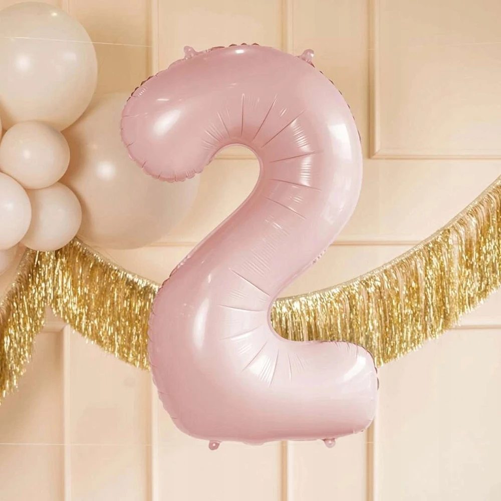 PartyDeco Balionas folinis skaičius 2 rausvas 72cm