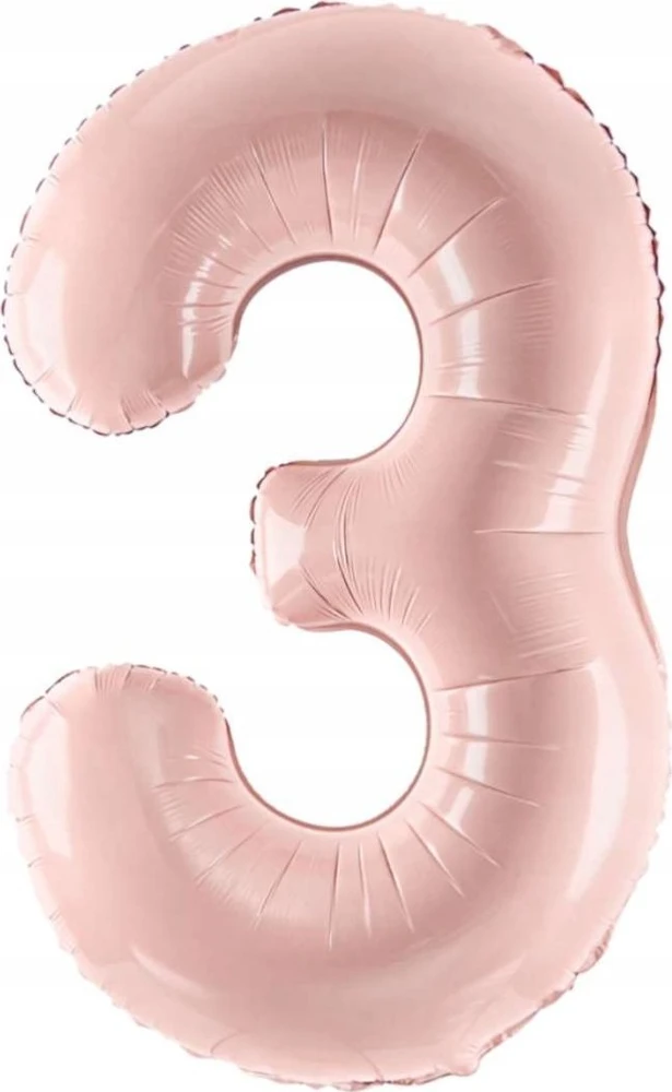 PartyDeco Balionas folinis skaičius 3 rausvas 72cm