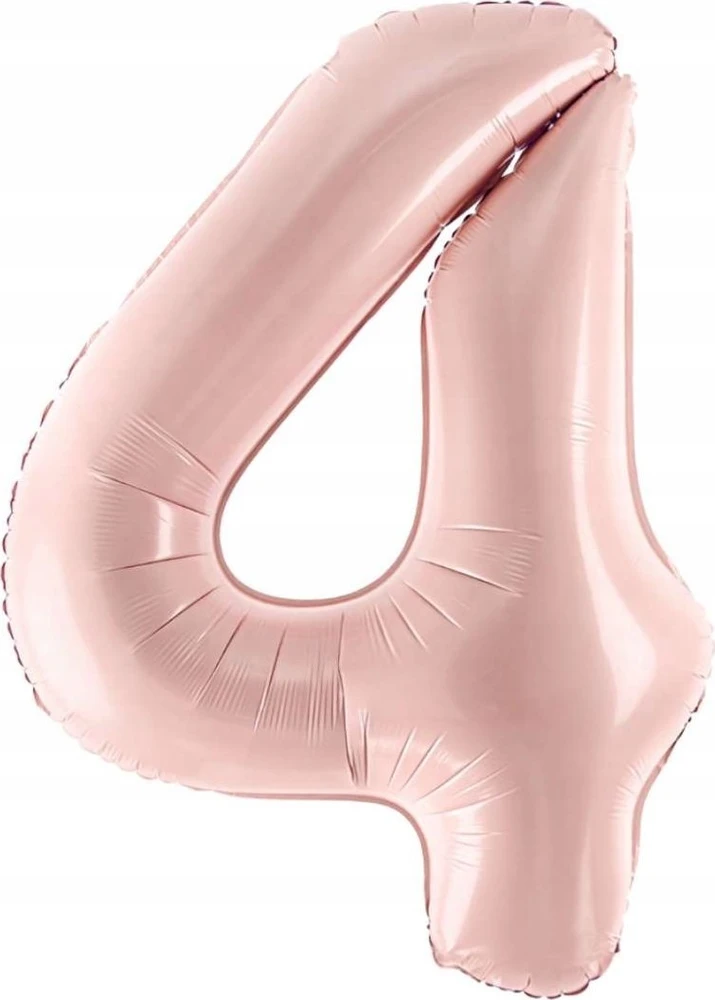 PartyDeco Balionas folinis skaičius 4 rausvas 72cm