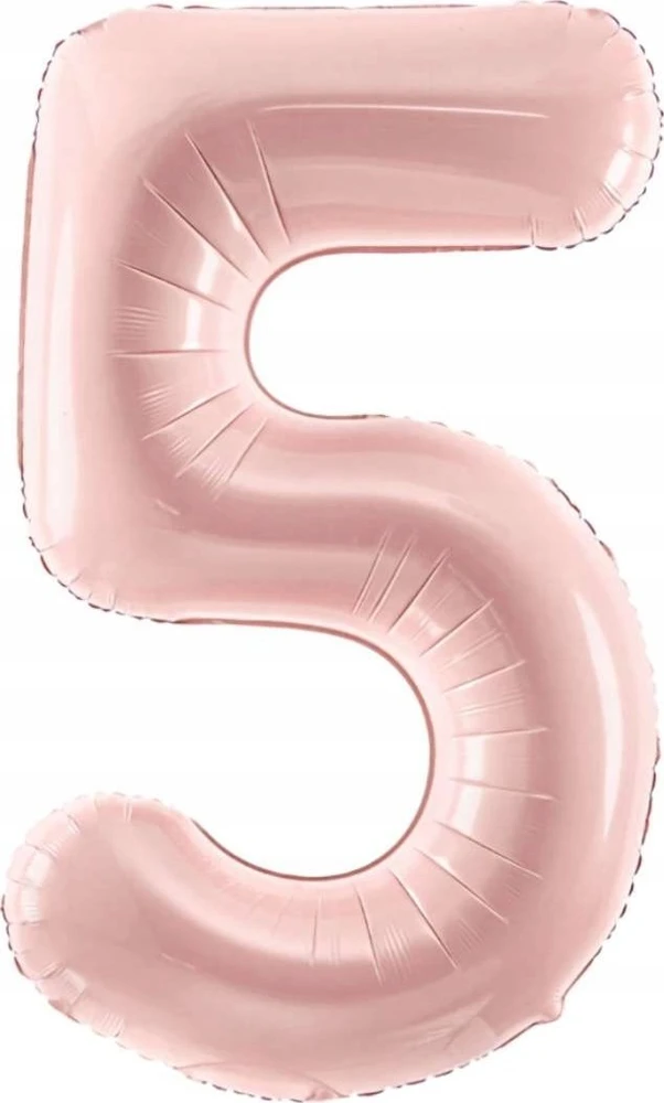 PartyDeco Balionas folinis skaičius 5 rausvas 72cm