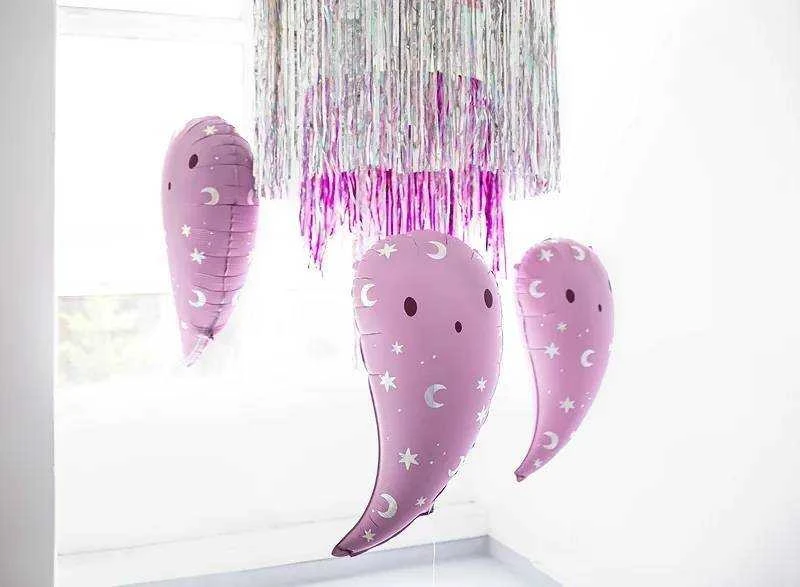 PartyDeco Folinis balionas Violetinis vaiduoklis 41x70 cm