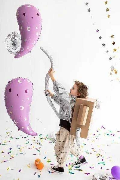 PartyDeco Folinis balionas Violetinis vaiduoklis 41x70 cm