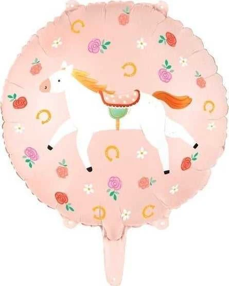 PartyDeco Folinis balionas "Arkliukas baltas" 45cm