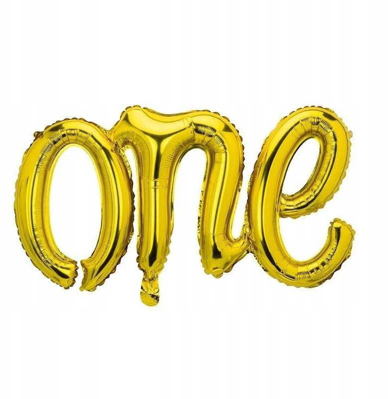 PartyDeco Folinis balionas "One" auksinis