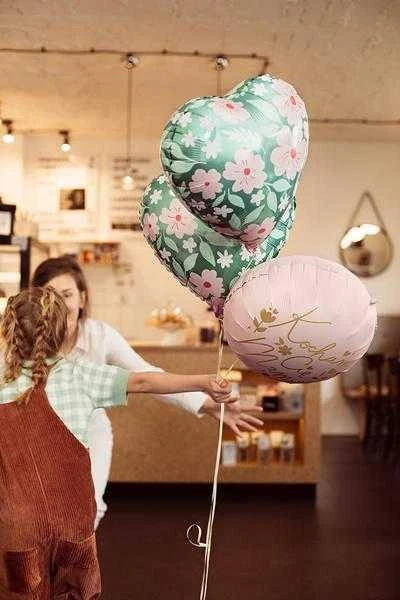 PartyDeco Folinis balionas Gėlėta širdis, 45cm