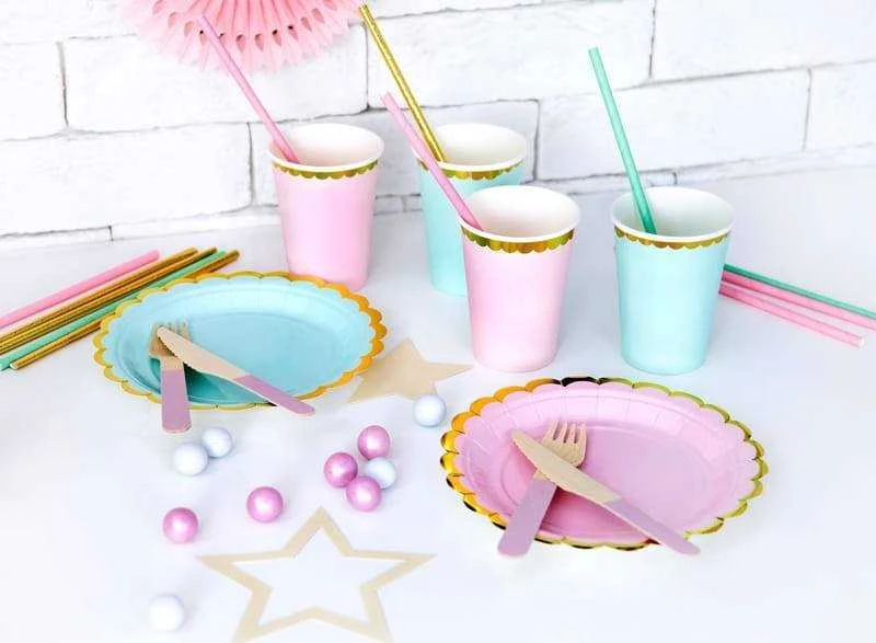 PartyDeco Vienkartiniai puodeliai rožiniai 220ml 6 vnt