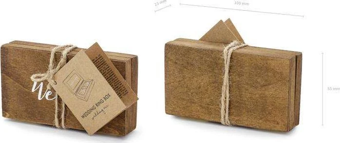 Party Deco PartyDeco Drewniane pudełko na obrączki, 10x5.5 cm