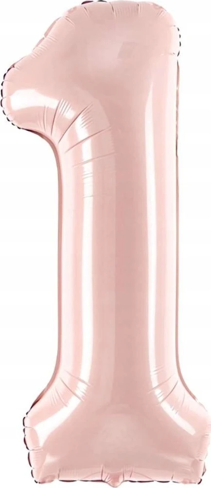 PartyDeco Balionas folinis skaičius 1 rausvas 72cm
