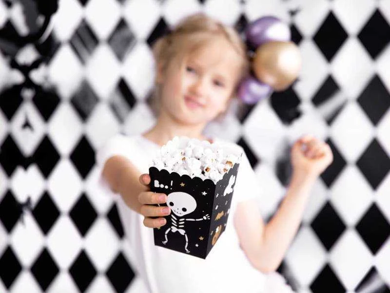 Party Deco Dėžutės popcorn "Boo" 6 vnt 7*7*12,5cm helovino šventei