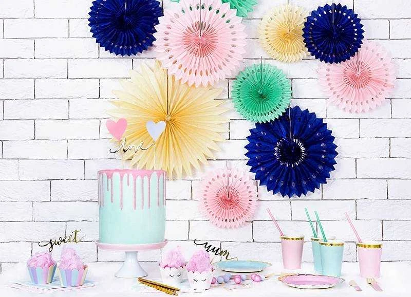 PartyDeco Vienkartiniai puodeliai žalsvai melsvi 220ml 6 vnt