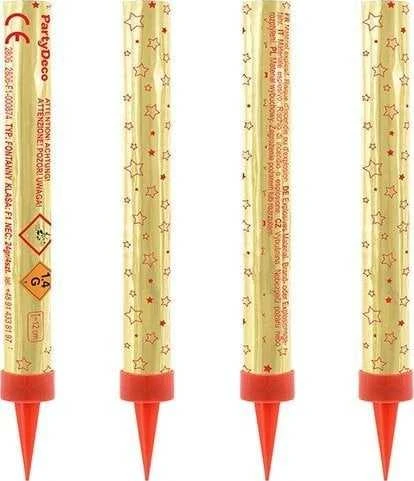 PartyDeco Torto fontanas-fejerverkas 4 vnt 12cm
