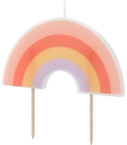 PartyDeco Gimtadienio žvakutė "Vaivorykštė" marga 4.5cm