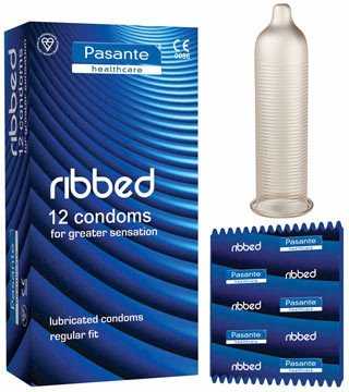 Pasante Healthcare PASANTE_Passion briaunoti prezervatyvai, 12 vnt.