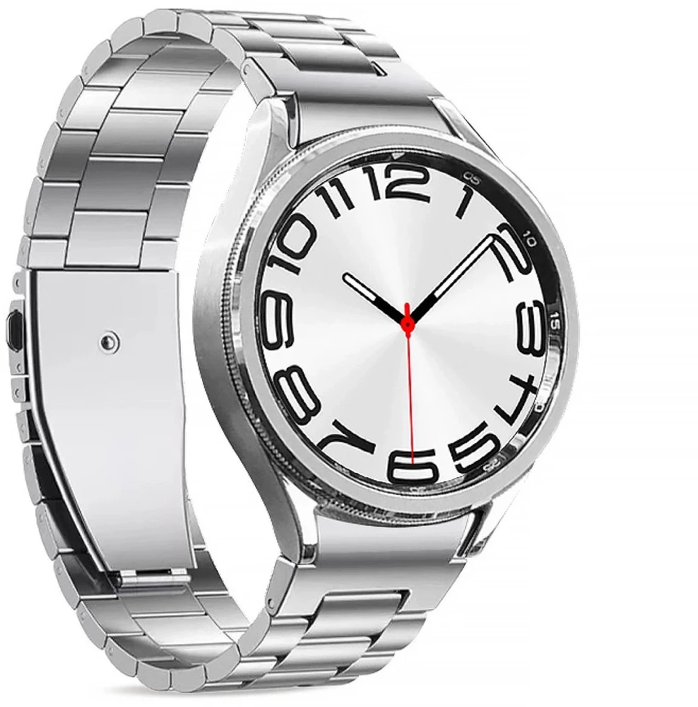 Puro METAL Stainless Steel apyrankė skirta Samsung Galaxy Watch 4 / 4 Classic / 5 / 5 Pro / 6 / 6 Classic - sidabro spalvos