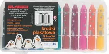 Madagaskaro Paso pingvinai, 12 spalvų plakato kreidelės PMO-3006