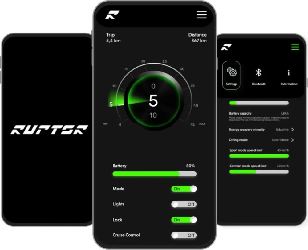 Elektrinė Paspirtis - Ruptor R1 v2 Juoda