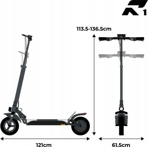 Elektrinė Paspirtis - Ruptor R1 v2 Juoda