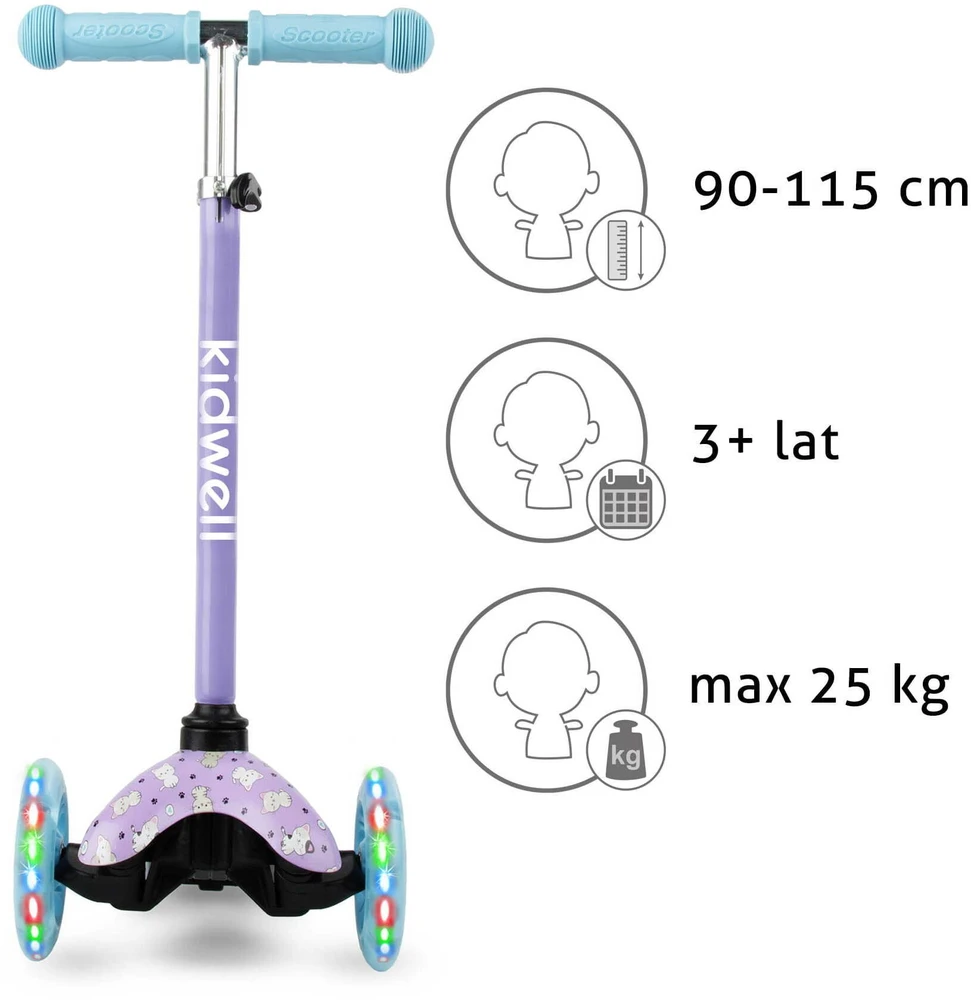 Paspirtukas Kidwell Uno Violetinis (HUBAUNO02A2)