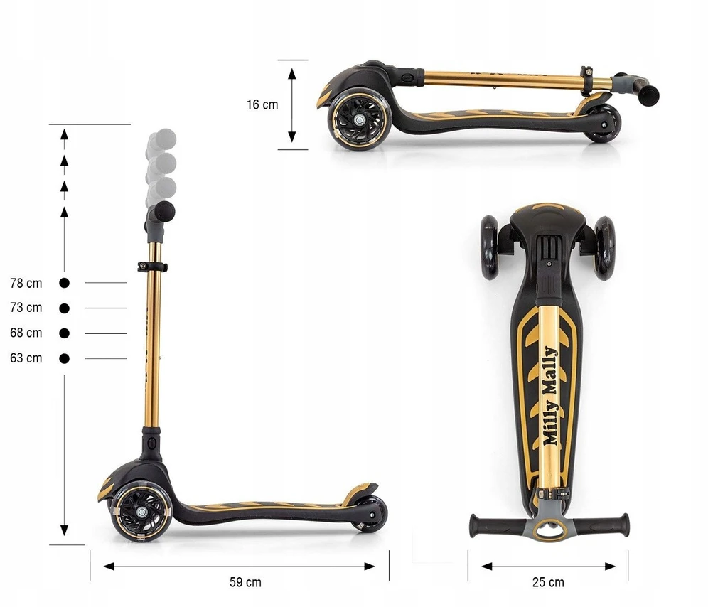 MILLY MALLY 5924 Motoroleris SCOOTER Boogie auksinis