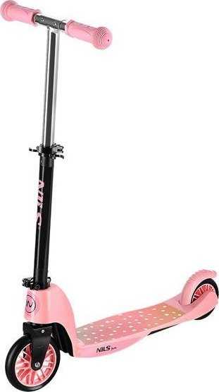 Triratis vaikiškas paspirtukas HLB202 Nils Extreme Ø12/10cm/ABEC5 rožinis/max 50kg