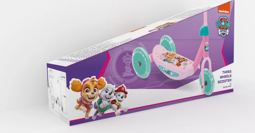Paw_Patrol Vaikiškas paspirtukas „Paw Patrol“. Mėtų/rožinė.