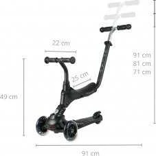 MILLY MALLY 5690 Qplay Sema Pro 3in1 Paspirtukas juodas