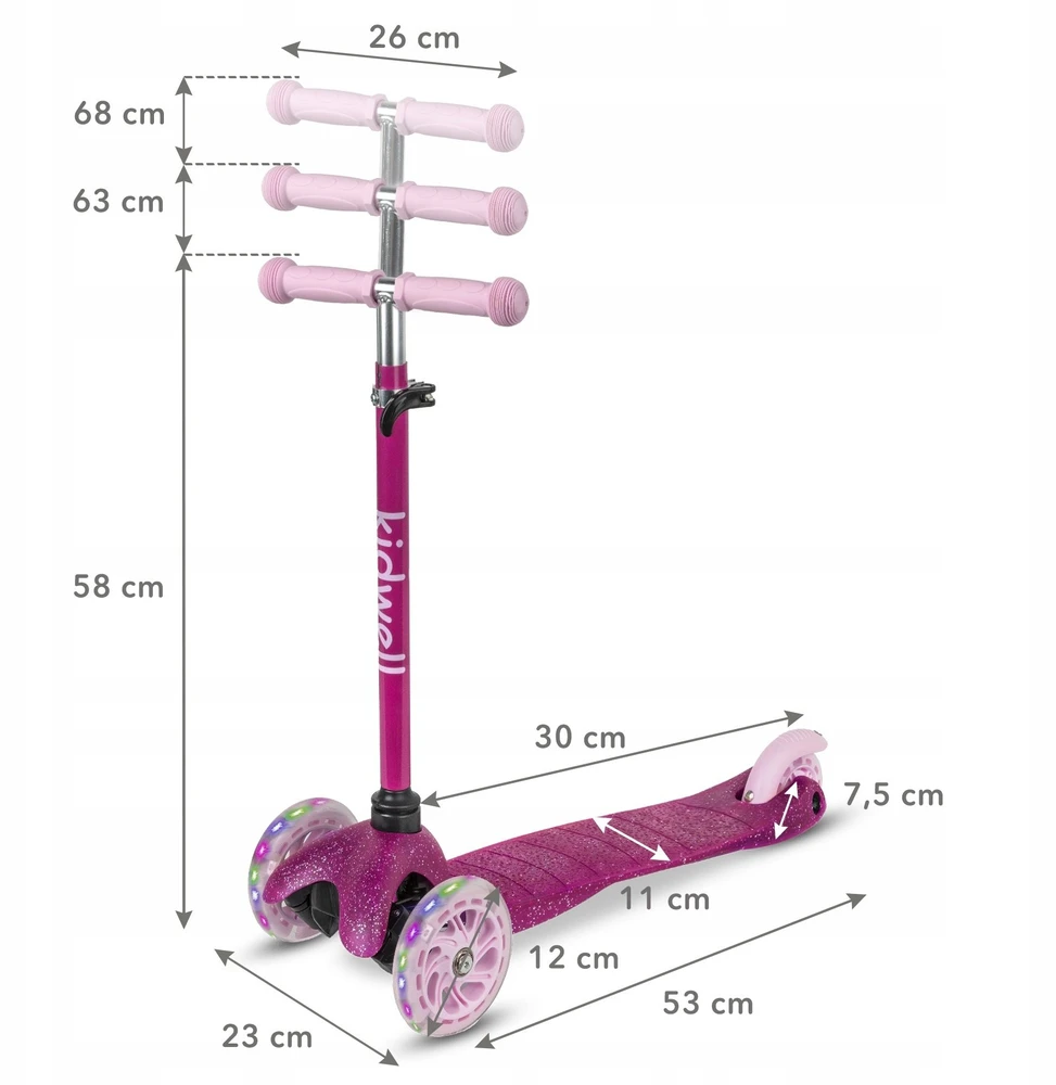 Paspirtukas Skids Control Paspirtukas BALANSOWA UNO GLITTER Rožinis 5906601709210