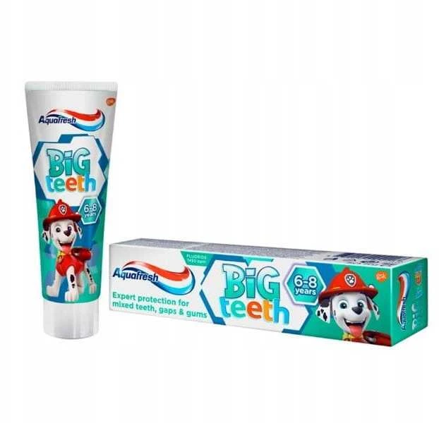 Aquafresh Big Teeth dantų pasta 6-8 metų Paw Patrol 50ml