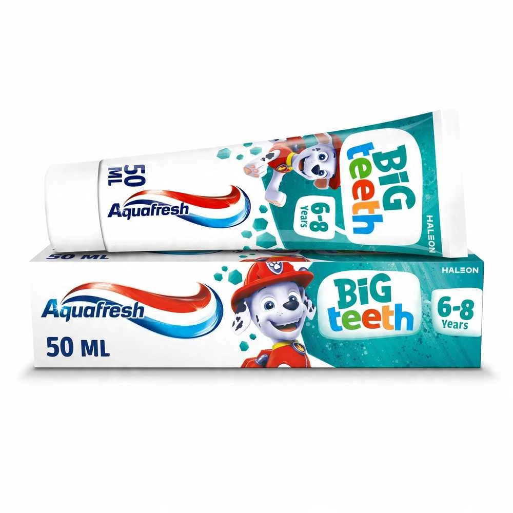 Aquafresh Big Teeth dantų pasta 6-8 metų Paw Patrol 50ml