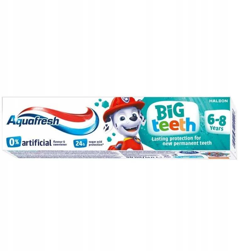 Aquafresh Big Teeth dantų pasta 6-8 metų Paw Patrol 50ml