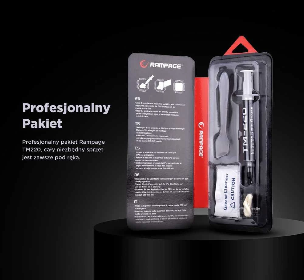 Rampage TM-220 terminė pasta 2g procesoriui 11w/m.K, mentele + IPA