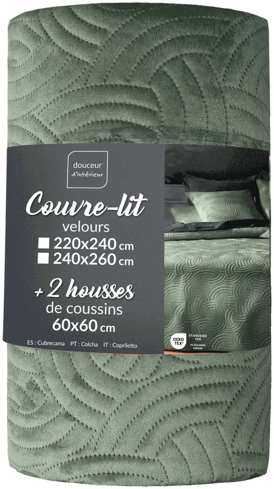 Douceur d`Interieur Velvetinis patalynės komplektas SOLANGE, užklotas + 2 pagalvių užvalkalai