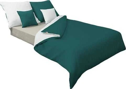 Patalynės komplektas Multitex Patalynė satynowa 160x200 Double Face balta žalia ciemna 01+34 KG