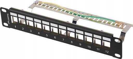 Lanberg Patch skydelis pusty 12 port 1U 10" FTPczarny