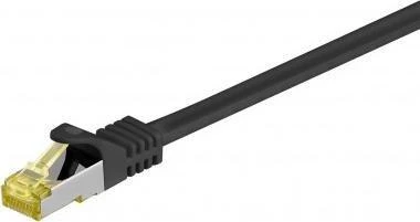 Wentronic Patchcord Cat.6A, S/FTP, juoda, 1m (91590)