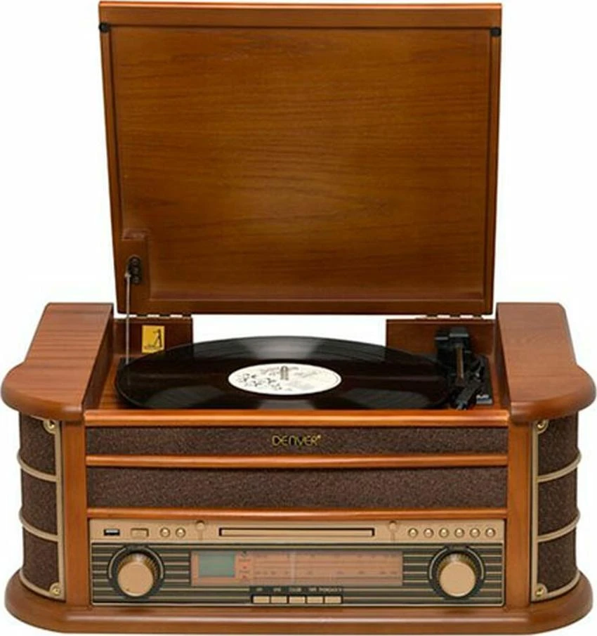 Patefonas Denver MCR-50 su radijo ir kasečių funkcija, rudas