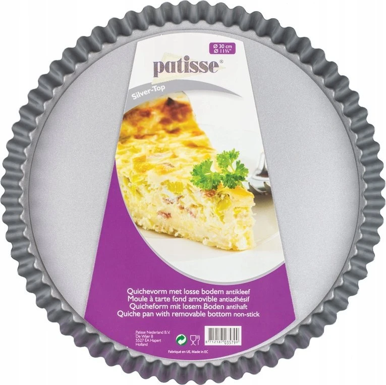 PATISSE Sidabrinis-TOP torto skarda, kišas su nuimamu pagrindu 30 cm