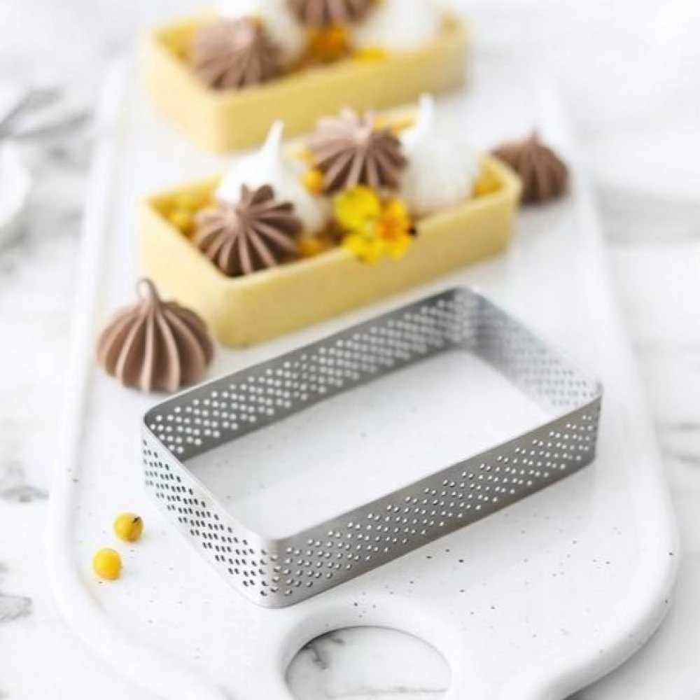 Patisse Perforuotas stačiakampis kepimo žiedas 10x6cm - Patisse