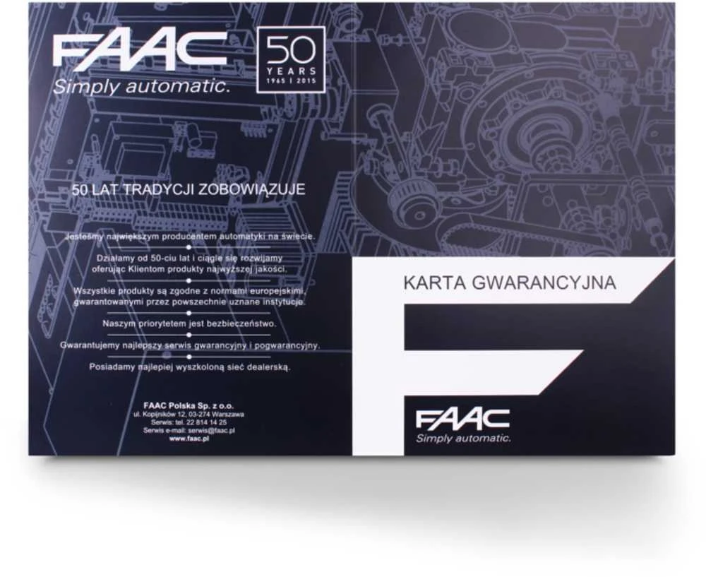 FA1 FAAC Handy FDS 24V komplektas 5,4 m dvigubiems vartams