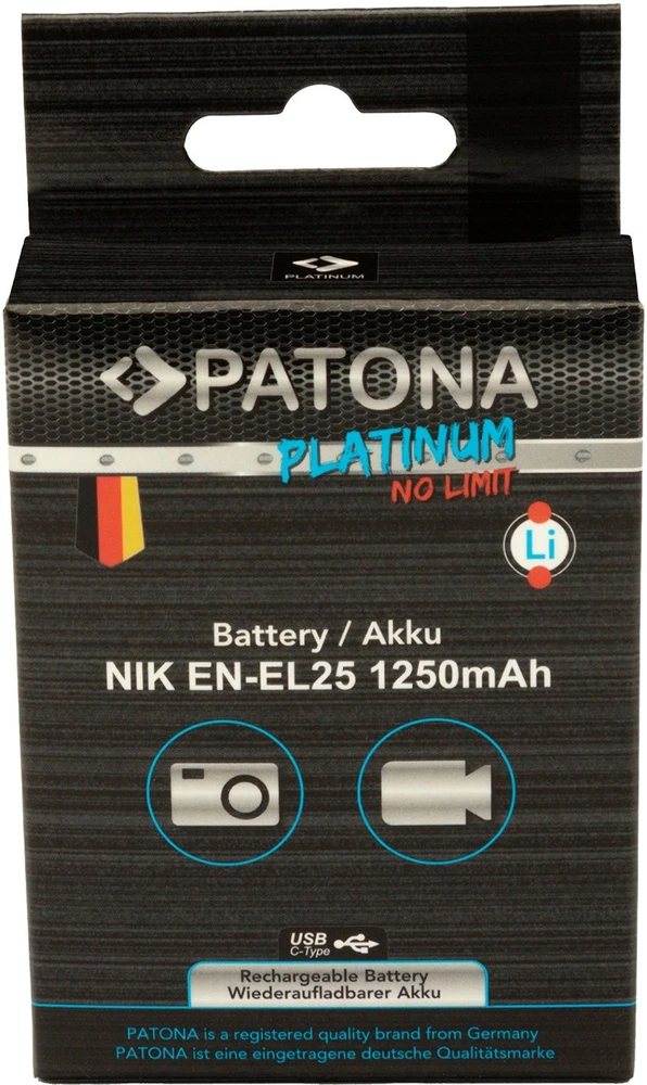 Akumuliatorius Patona PATONA 1398 baterija do aparatu/kamery Litowo-jonowa (Li-Ion) 1250 mAh