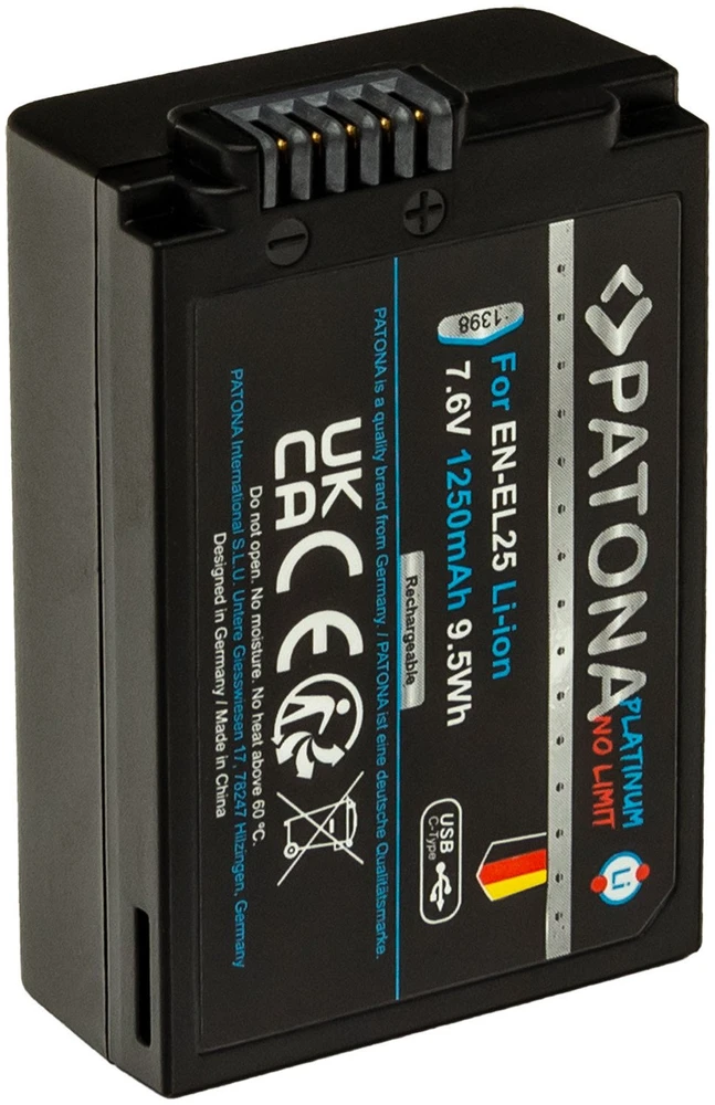 Akumuliatorius Patona PATONA 1398 baterija do aparatu/kamery Litowo-jonowa (Li-Ion) 1250 mAh